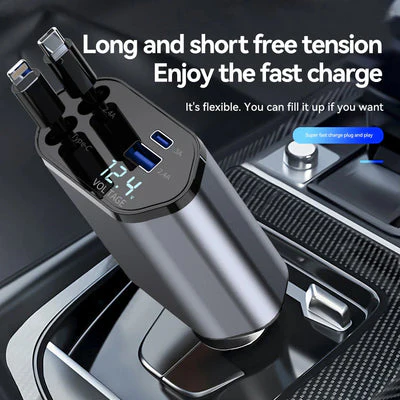 4 in 1 Retractable Car Charger with cable - Image 6