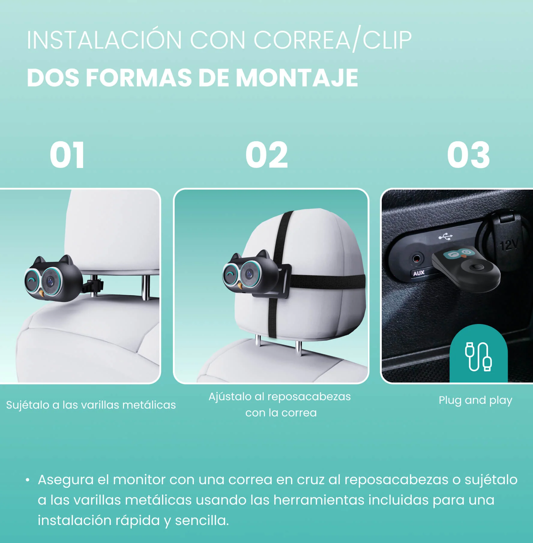 Ottocast® Cabin Care Owl Monitor Adaptador inalámbrico CarPlay - Image 6
