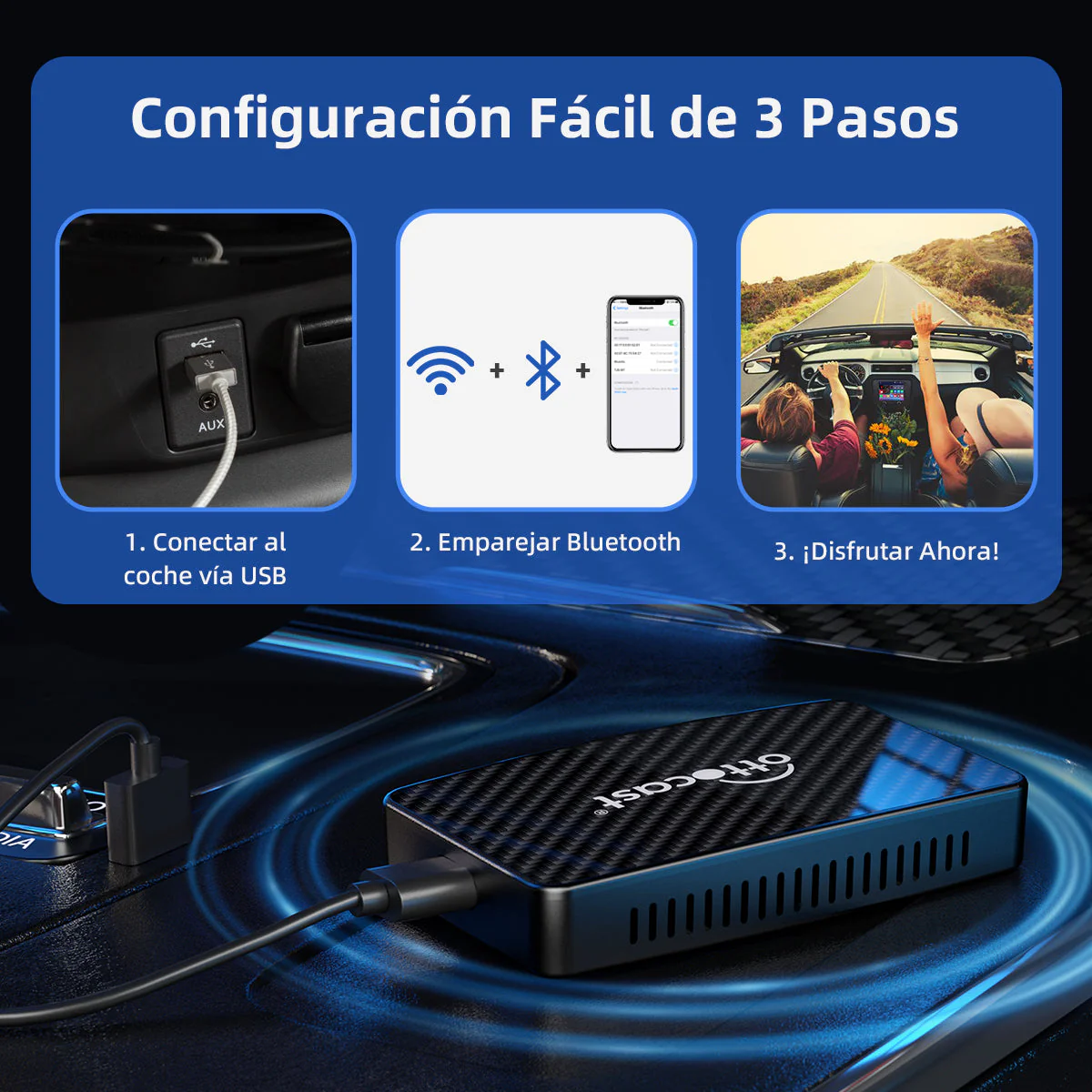 Adaptador Inalámbrico 3-en-1 Play2Video Pro para CarPlay/Android Auto - Image 7