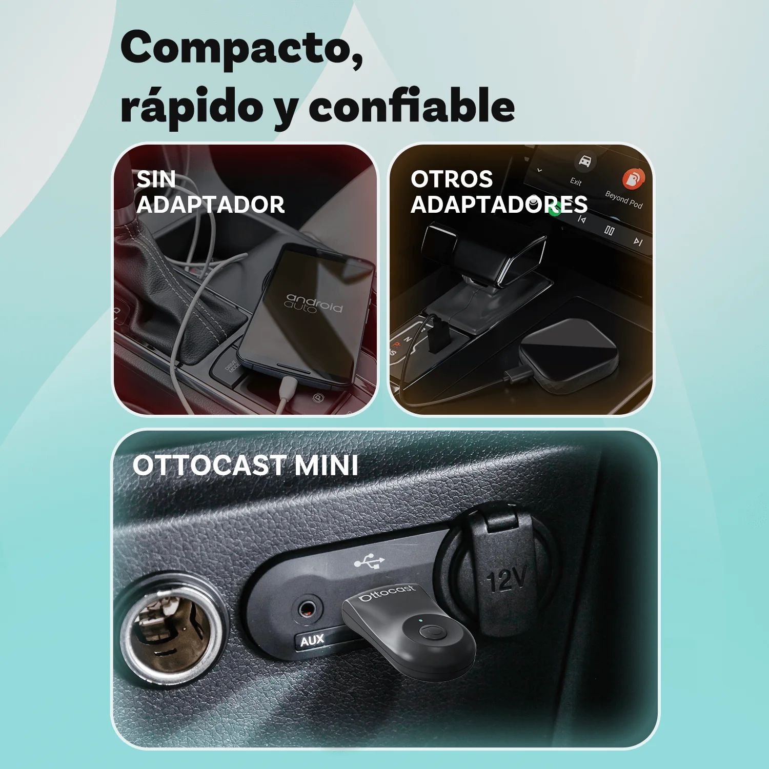 Ottocast® Mini adaptador inalámbrico CarPlay/Android Auto - Image 7