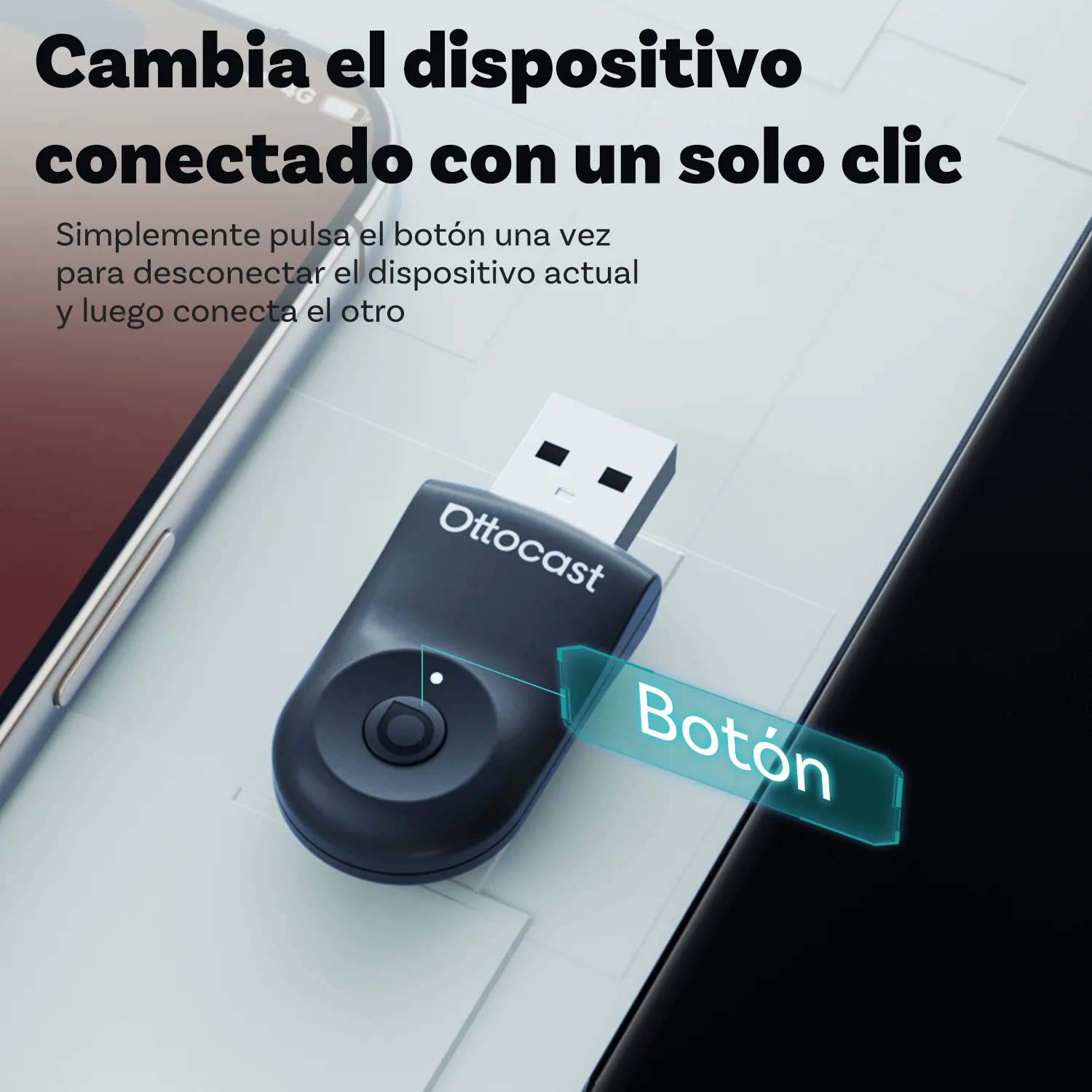 Ottocast® Mini adaptador inalámbrico CarPlay/Android Auto - Image 9