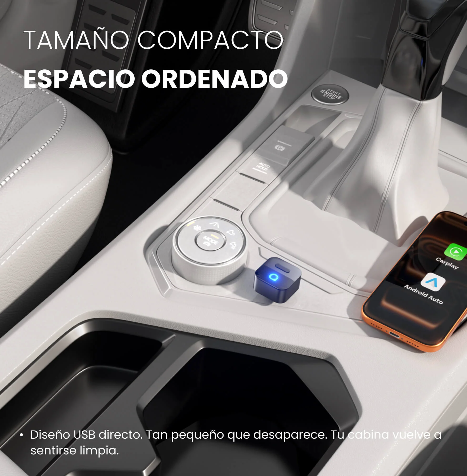 Adaptador Ottocast Mini Pico para CarPlay/Android Auto Inalámbricos - Image 4