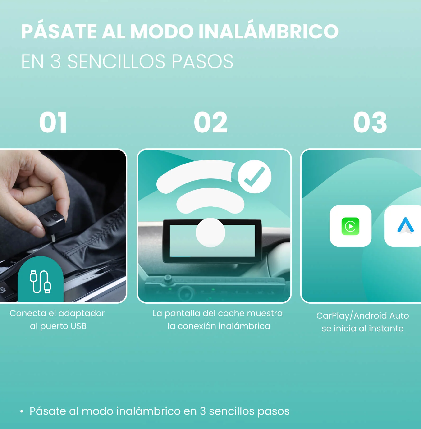 Adaptador Ottocast Mini Pico para CarPlay/Android Auto Inalámbricos - Image 5