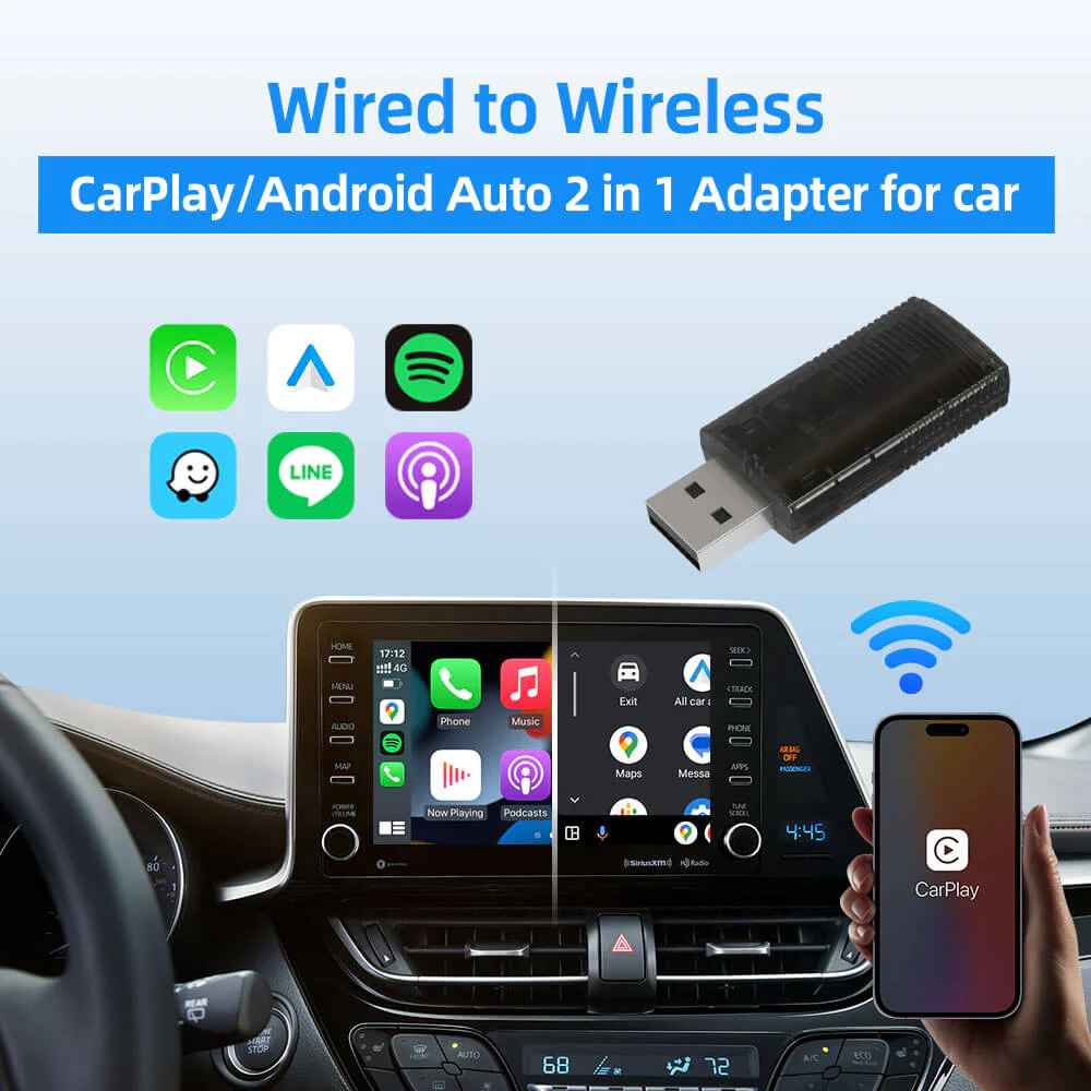 Mini Wireless CarPlay/Android Auto 2 in 1 Adapter - Image 2