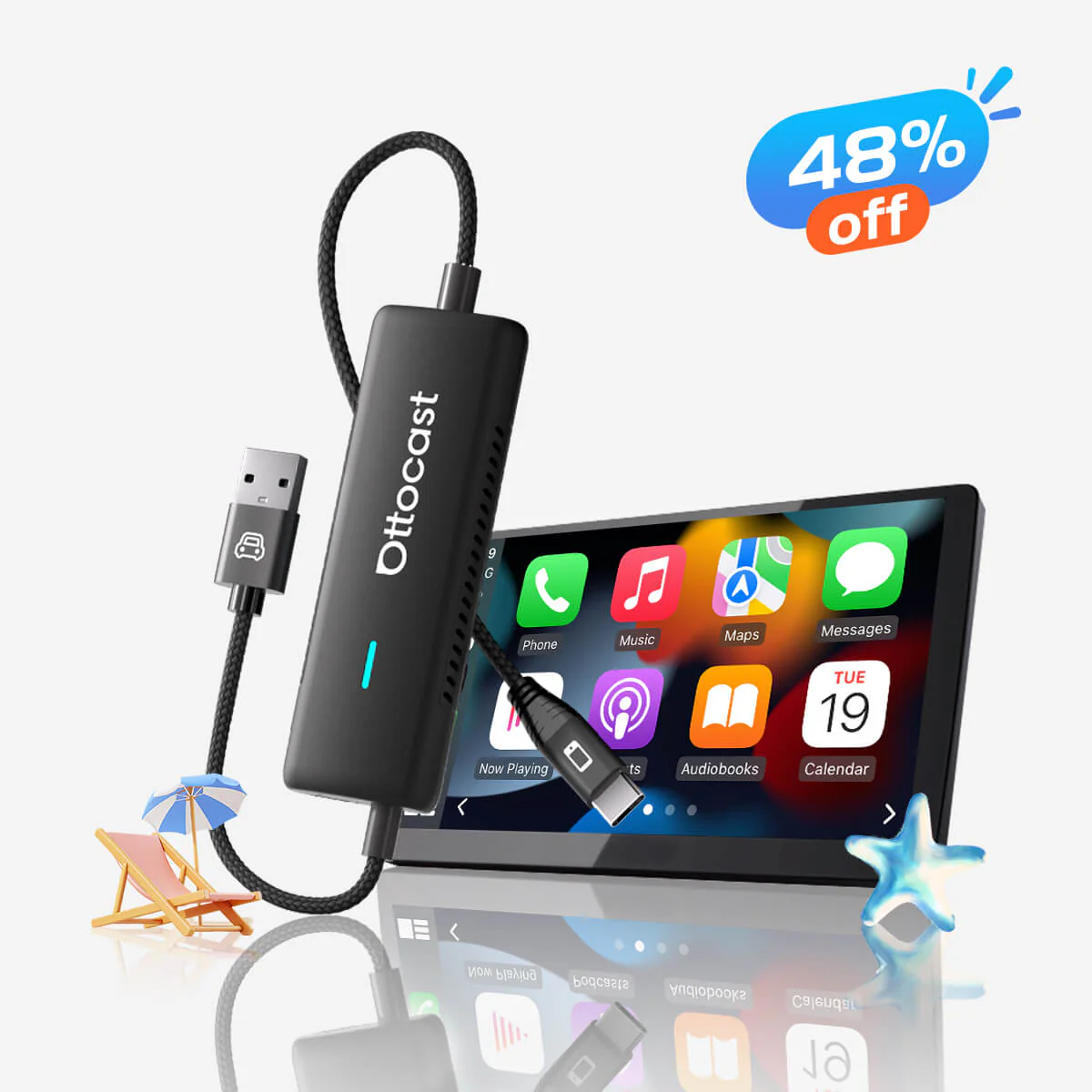 Nuevo lanzamiento🔥Ottocast® Mirror Touch adaptador CarPlay inalámbrico
