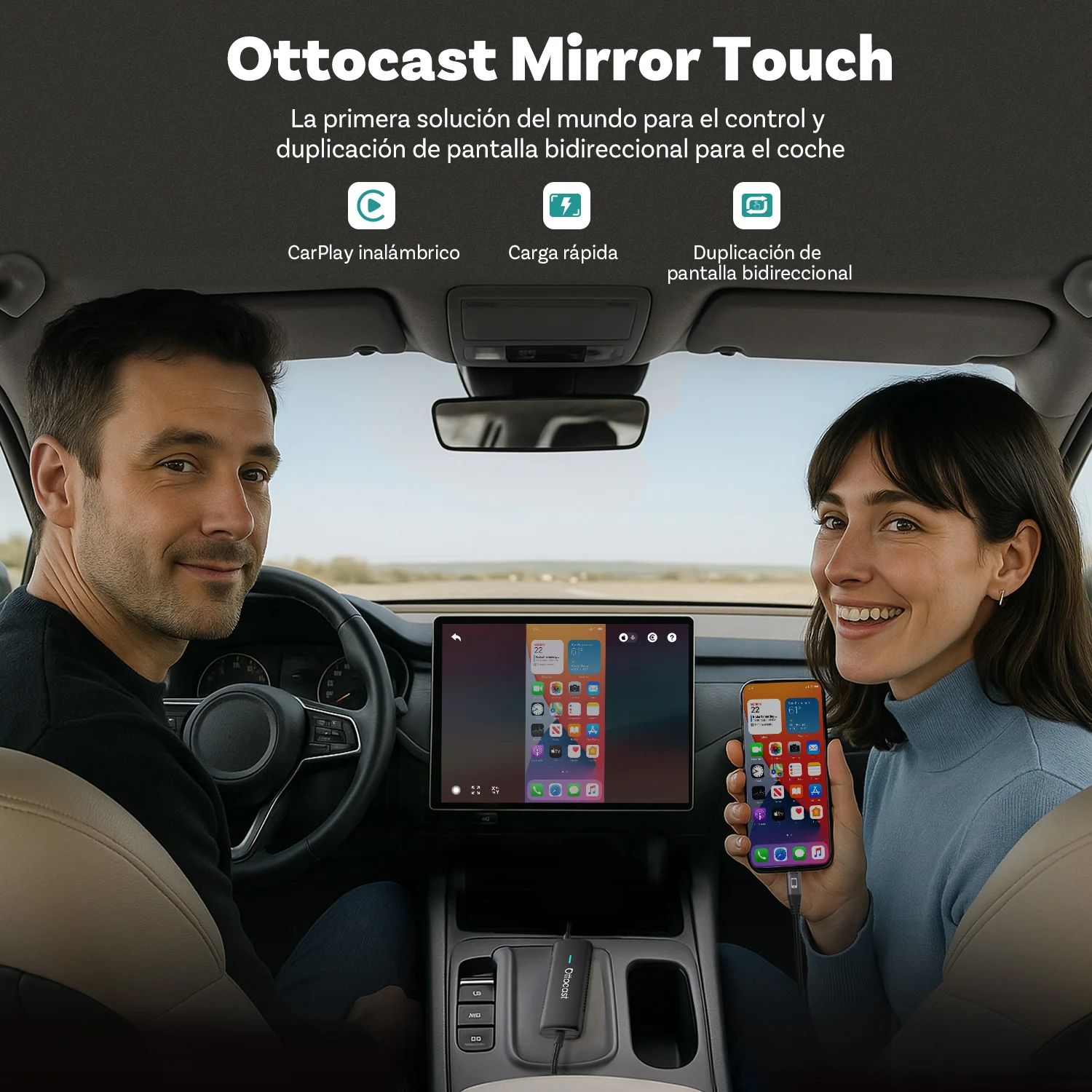 Ottocast® Mirror Touch adaptador CarPlay inalámbrico - Image 3