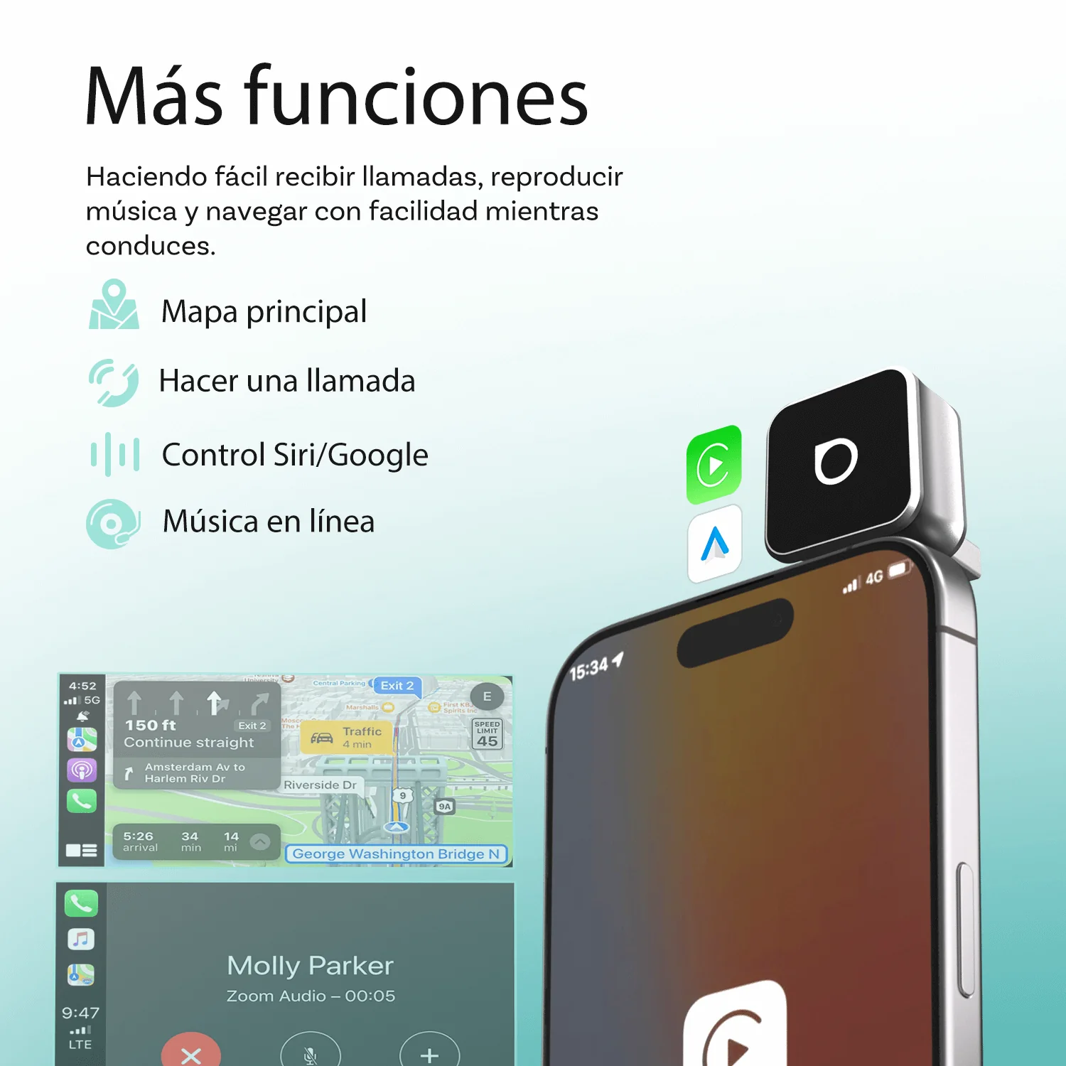 OTTOCAST® Mini Cube 3.0 Adaptador inalámbrica CarPlay y Android Auto - Image 18