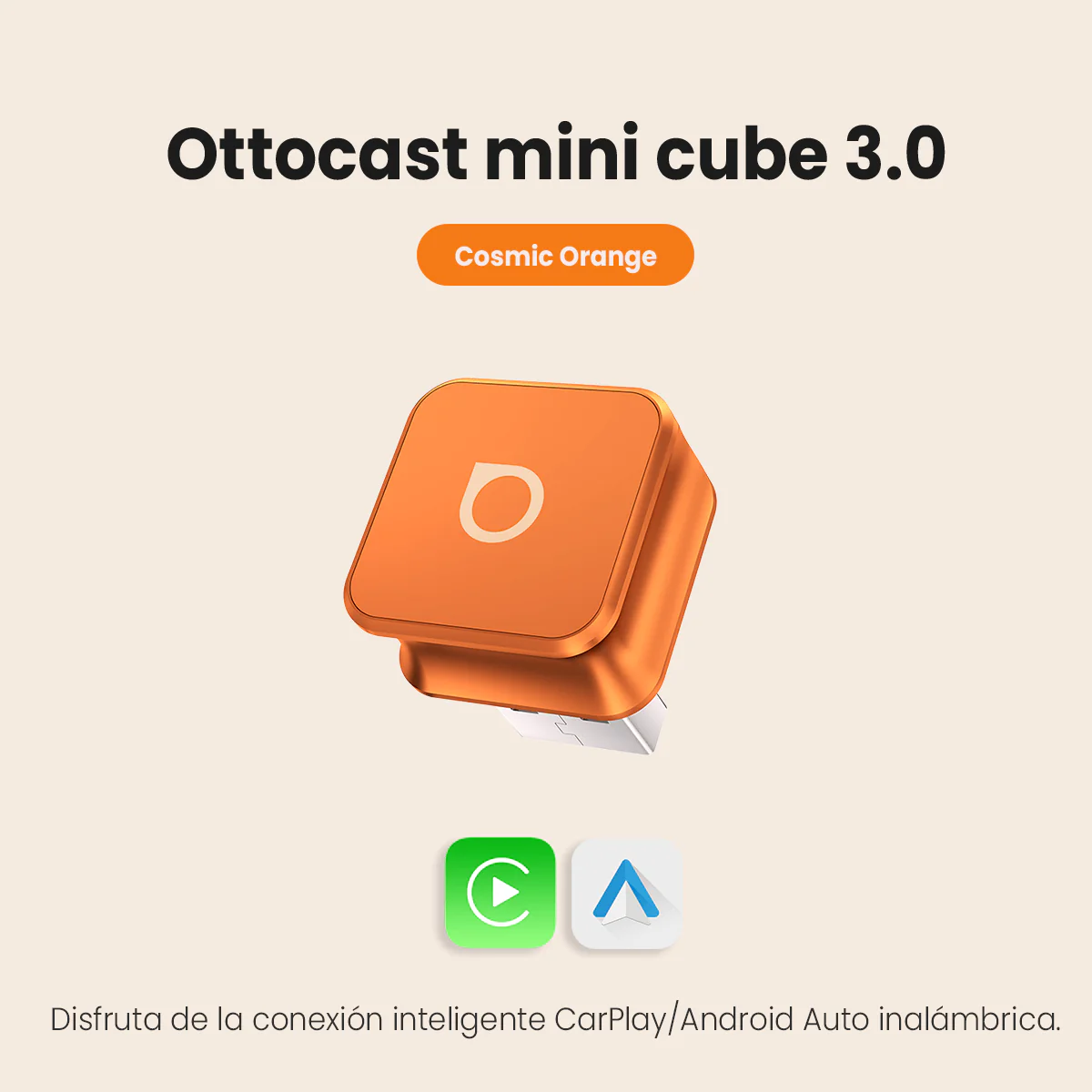 Ottocast mini cube 3.0 Adapter - Cosmic Orange - Image 4