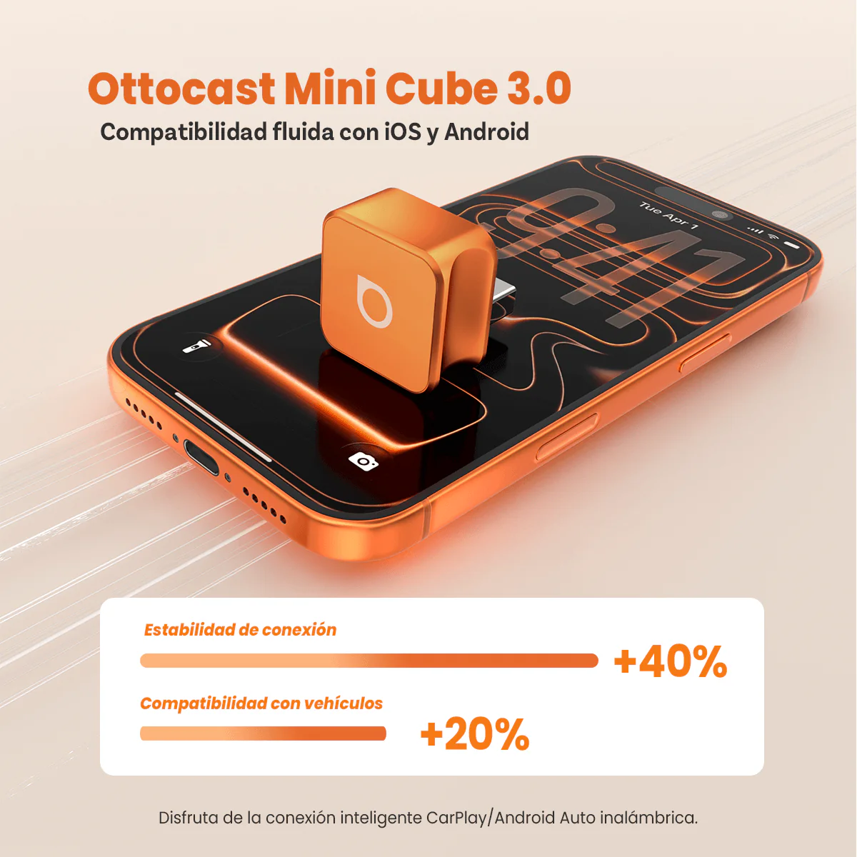 Ottocast mini cube 3.0 Adapter - Cosmic Orange - Image 3