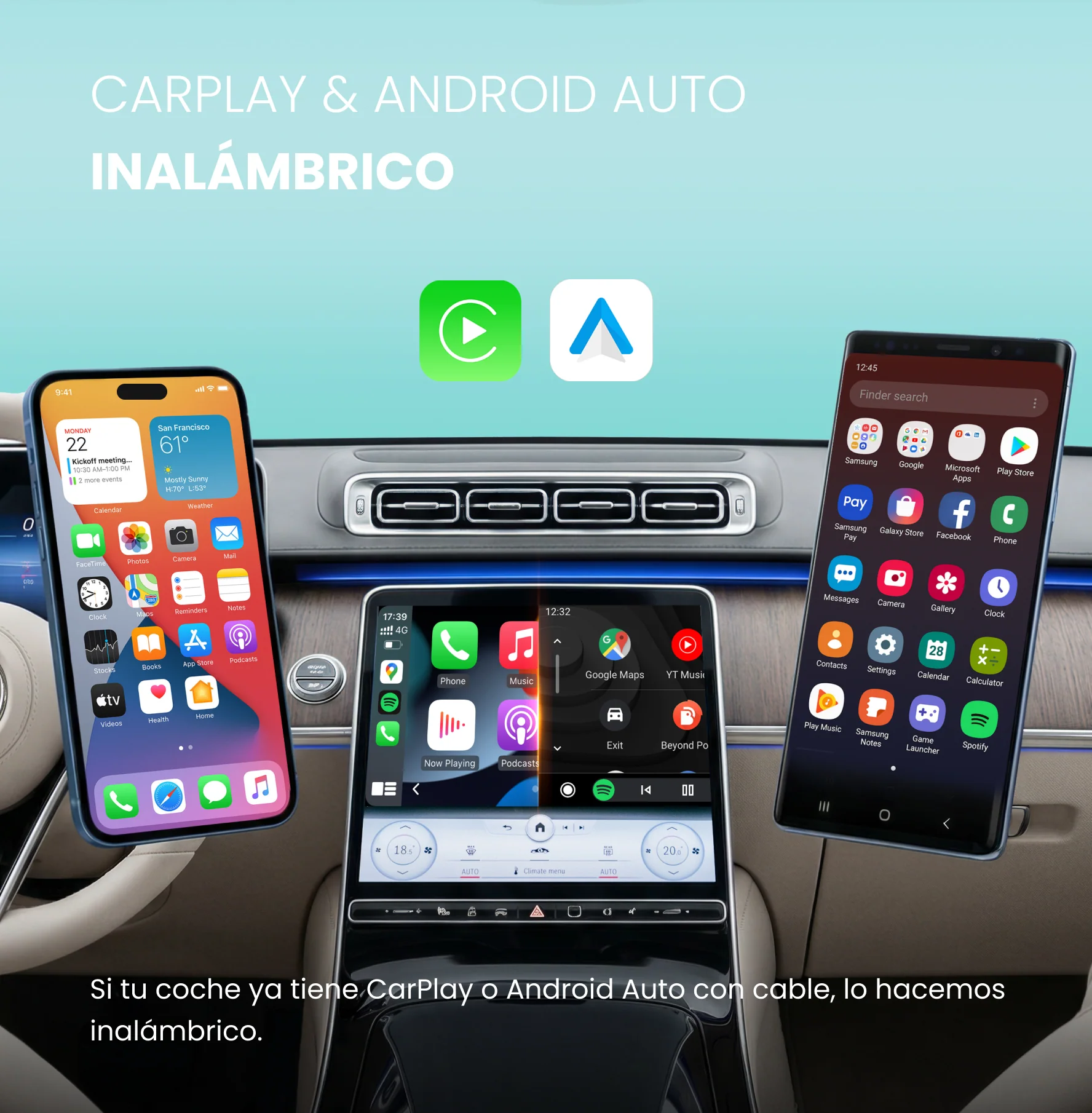 Ottocast Mini Tube – Adaptador inalámbrico para CarPlay y Android Auto - Image 3