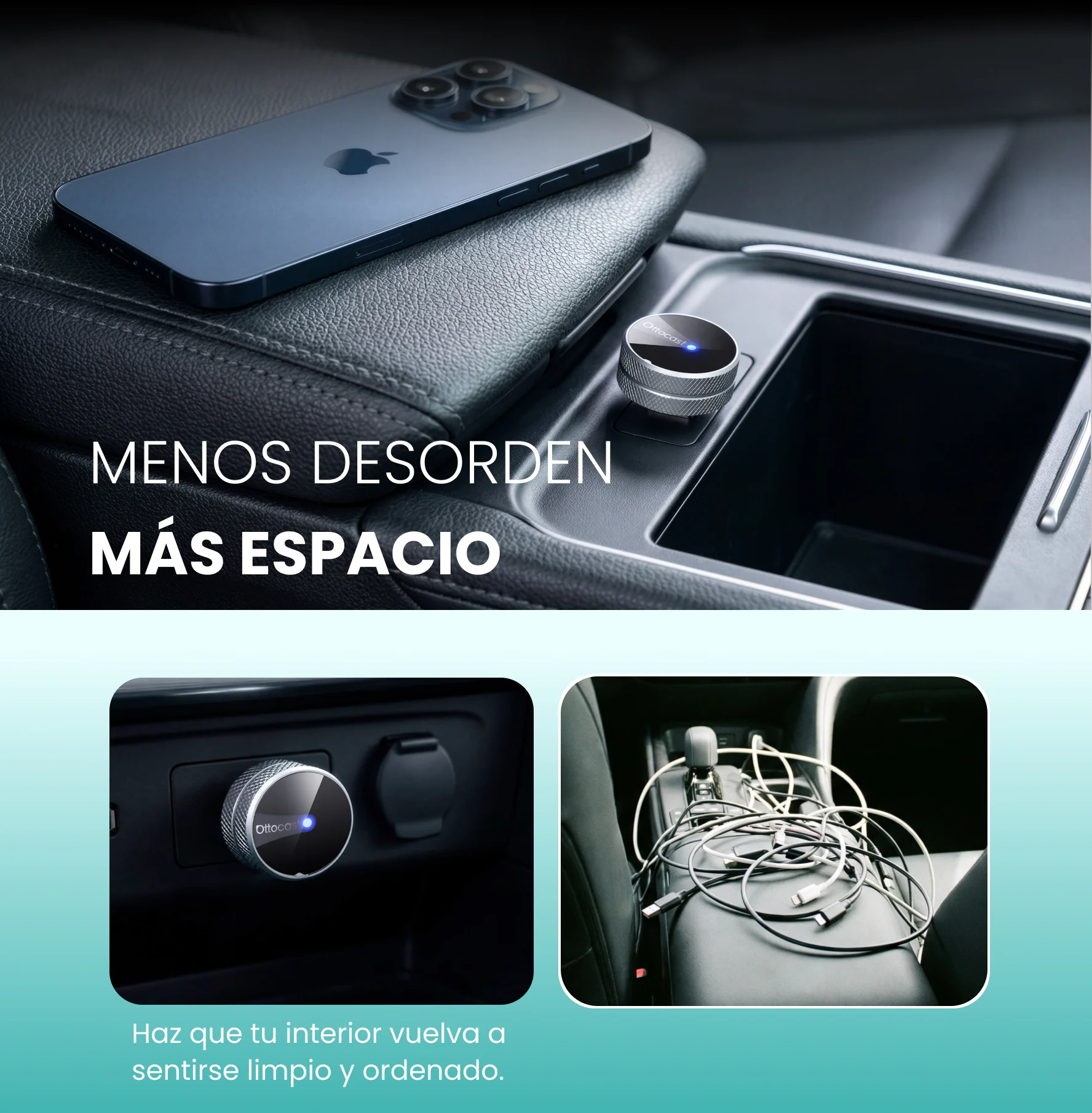 Ottocast Mini Tube – Adaptador inalámbrico para CarPlay y Android Auto - Image 8