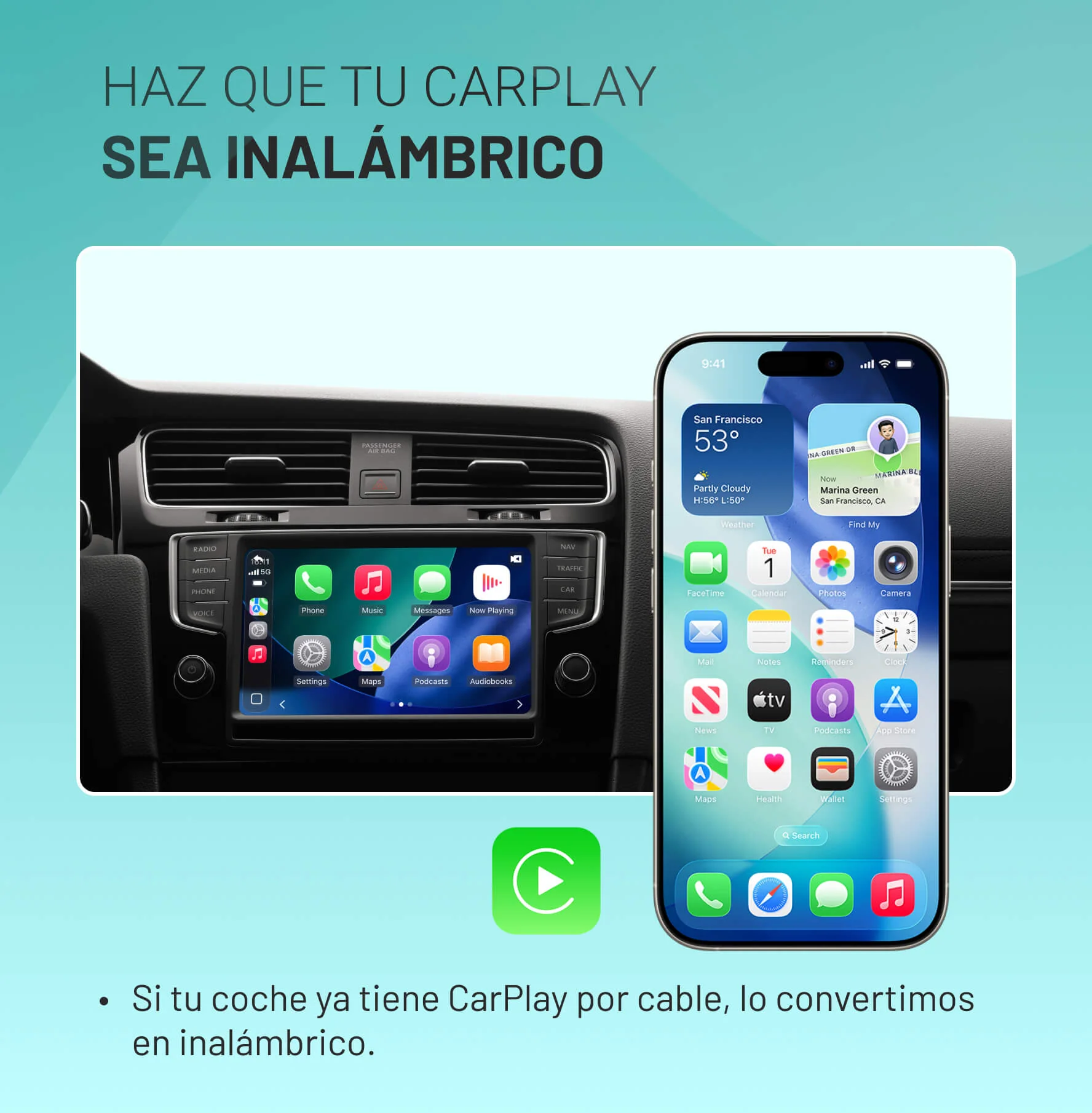 OttoSafe Cam 2 en 1 | Dash Cam para Coche y CarPlay Inalámbrico - Image 9