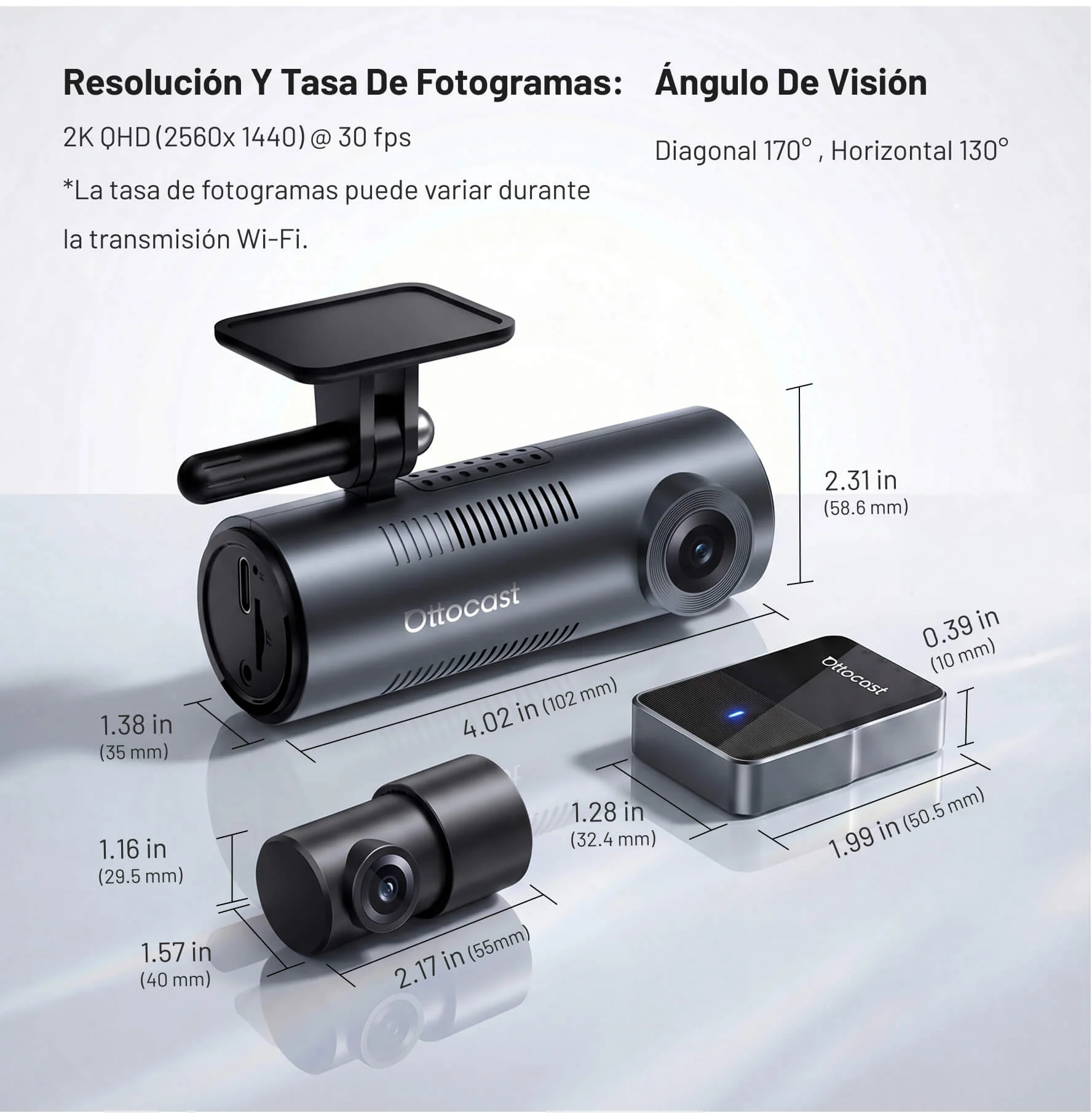 OttoSafe Cam 2 en 1 | Dash Cam para Coche y CarPlay Inalámbrico - Image 10