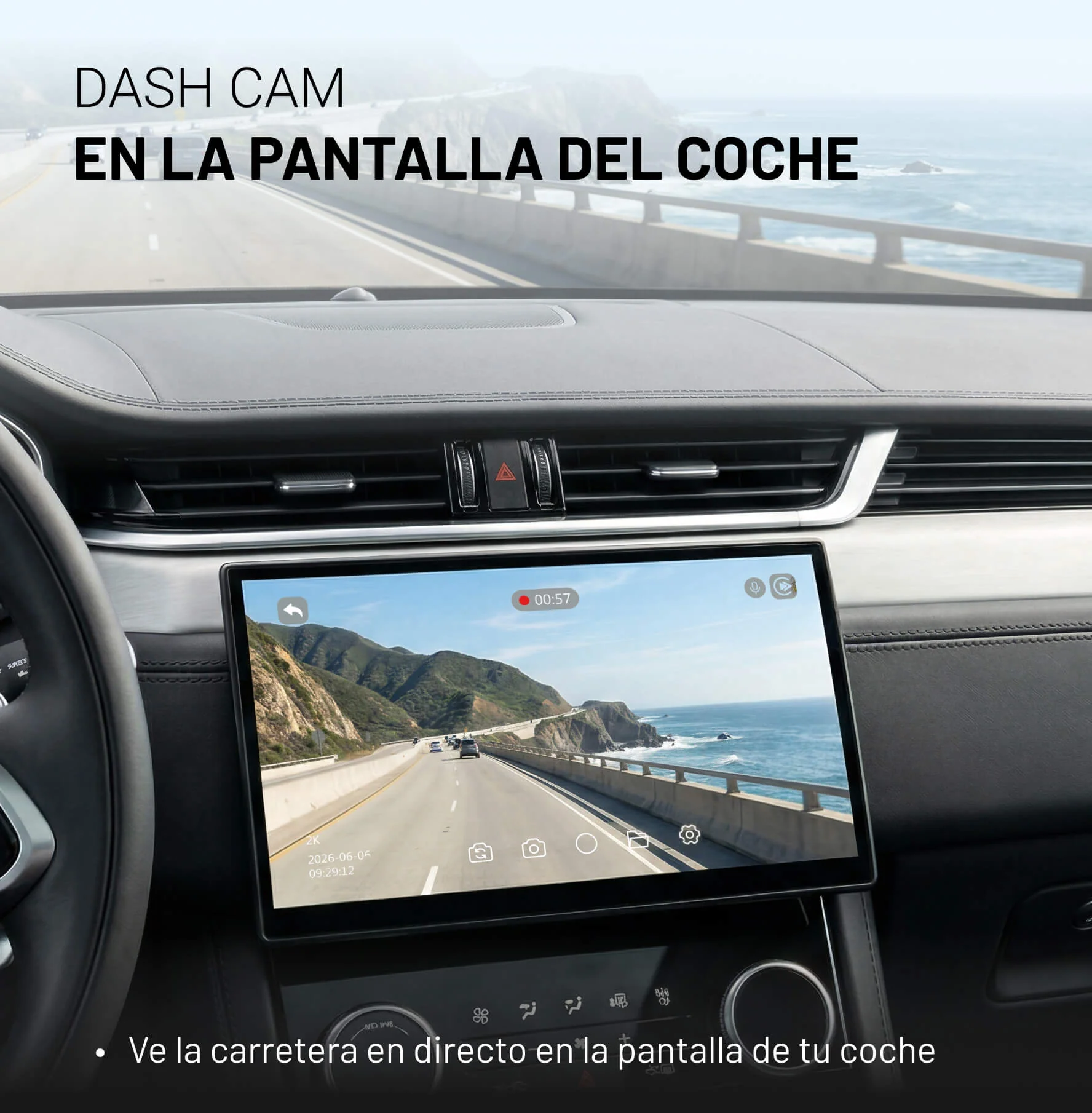 OttoSafe Cam 2 en 1 | Dash Cam para Coche y CarPlay Inalámbrico - Image 3