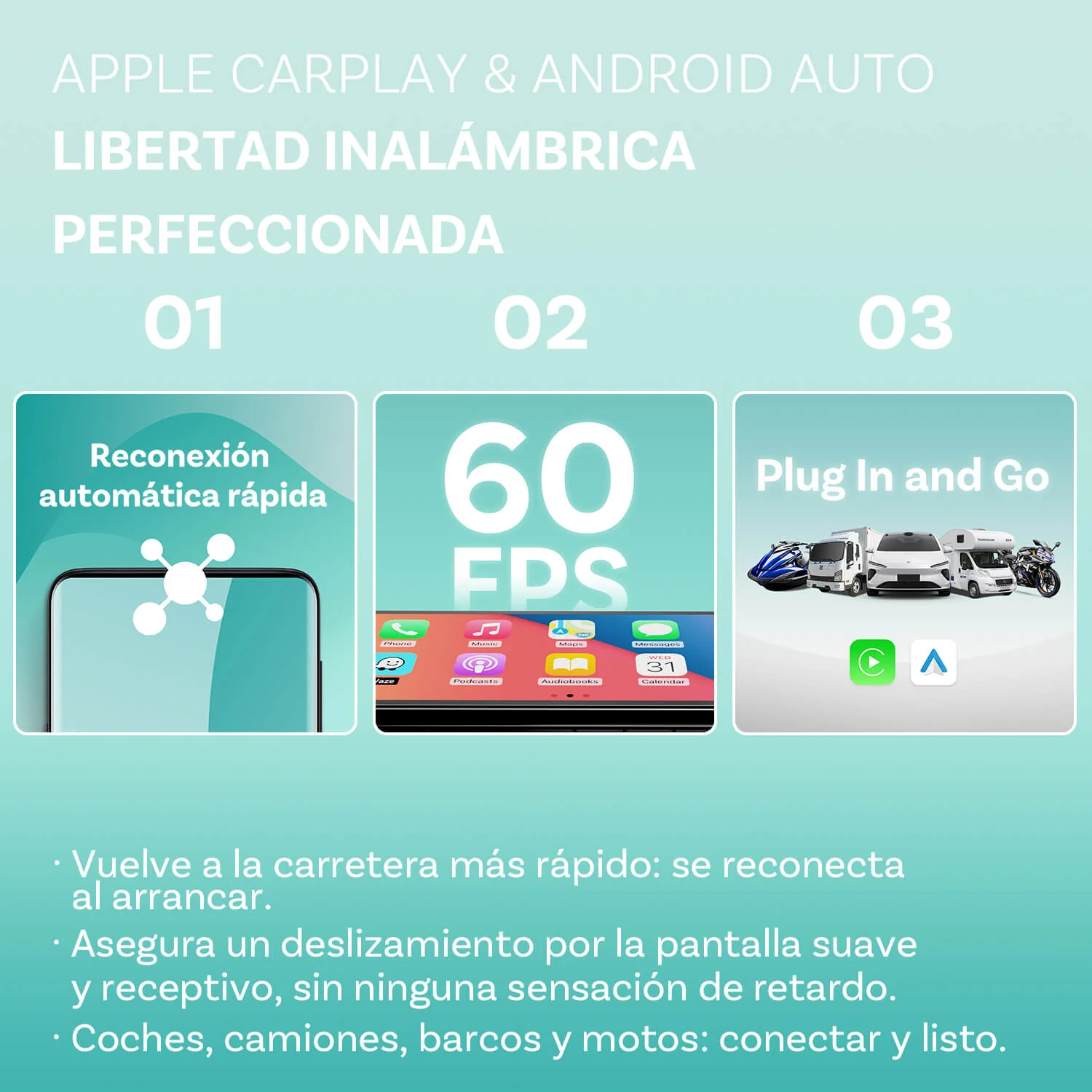 Ottocast® Screen Flow Apple CarPlay y Android Auto pantalla inalámbricos - Image 4