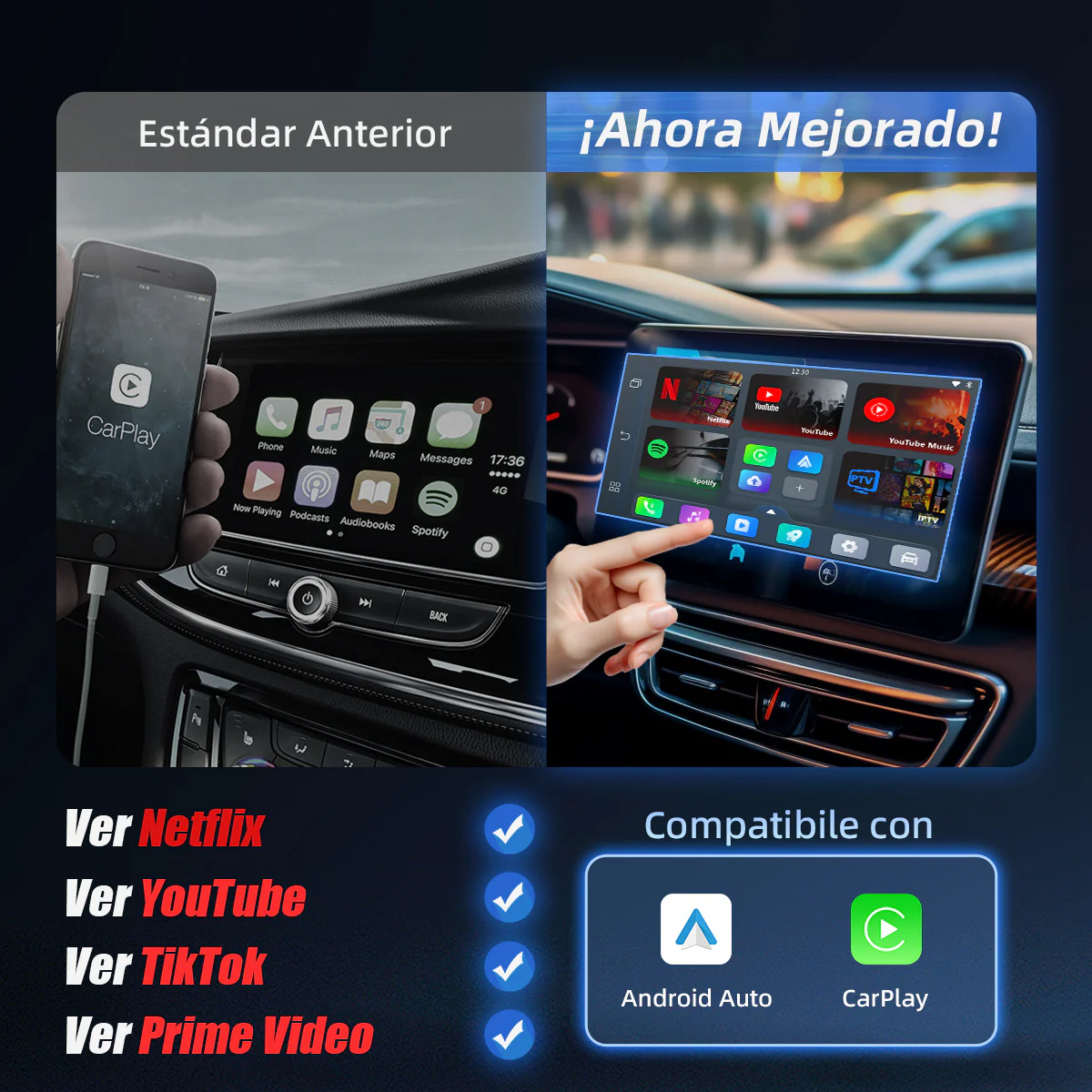 Play2Video Pro adaptador CarPlay/ Android Auto inalámbrico  con vídeo - Image 7