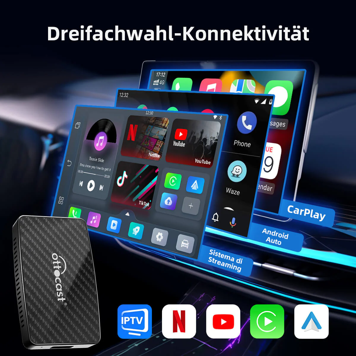 Play2Video Pro adaptador CarPlay/ Android Auto inalámbrico  con YouTube y Netflix - Image 5