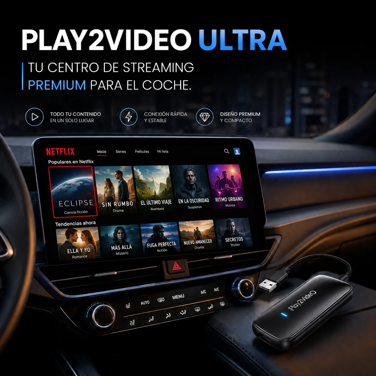 Play2Video Ultra 2026 – Netflix, YouTube y CarPlay/Android Auto inalámbrico - Image 10