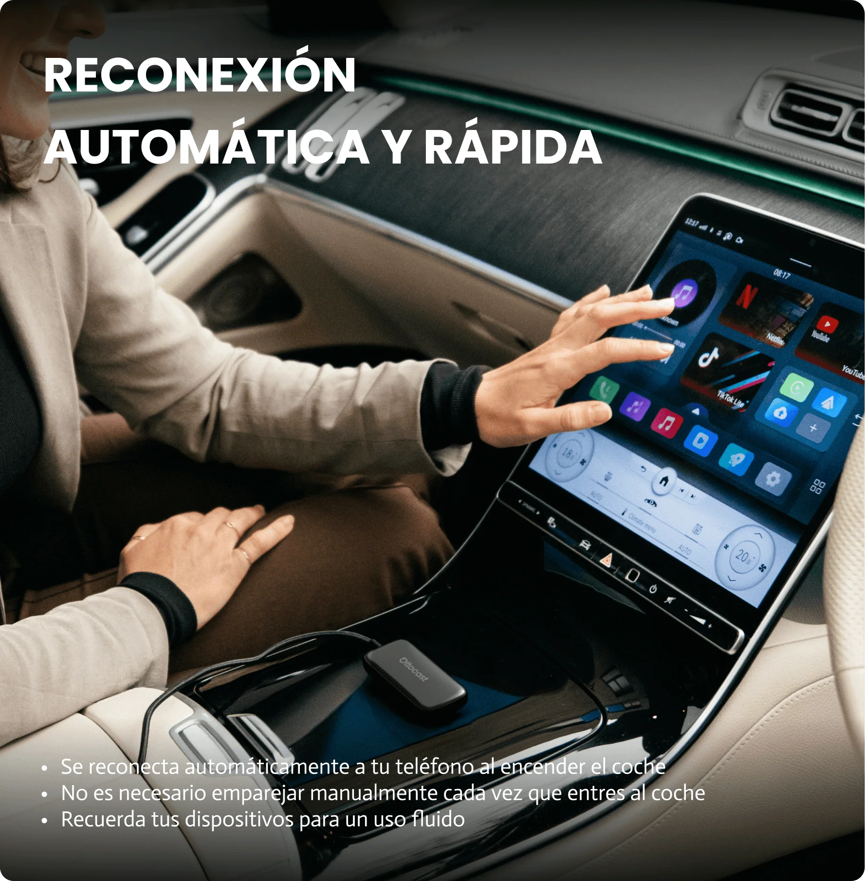 Play2Video Ultra · Adaptador inalámbrico CarPlay/Android Auto con Netflix, YouTube, Prime Video y más - Image 6
