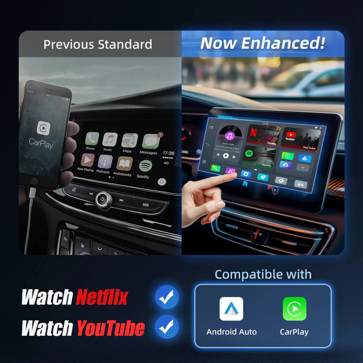 Play2Video-Pro Wireless CarPlay/ Android Auto 3-in-1 Adapter - Image 4