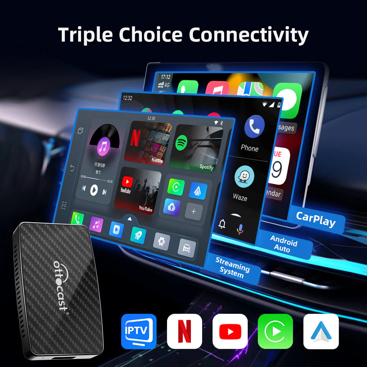 Play2Video-Pro Wireless CarPlay/ Android Auto 3-in-1 Adapter - Image 7